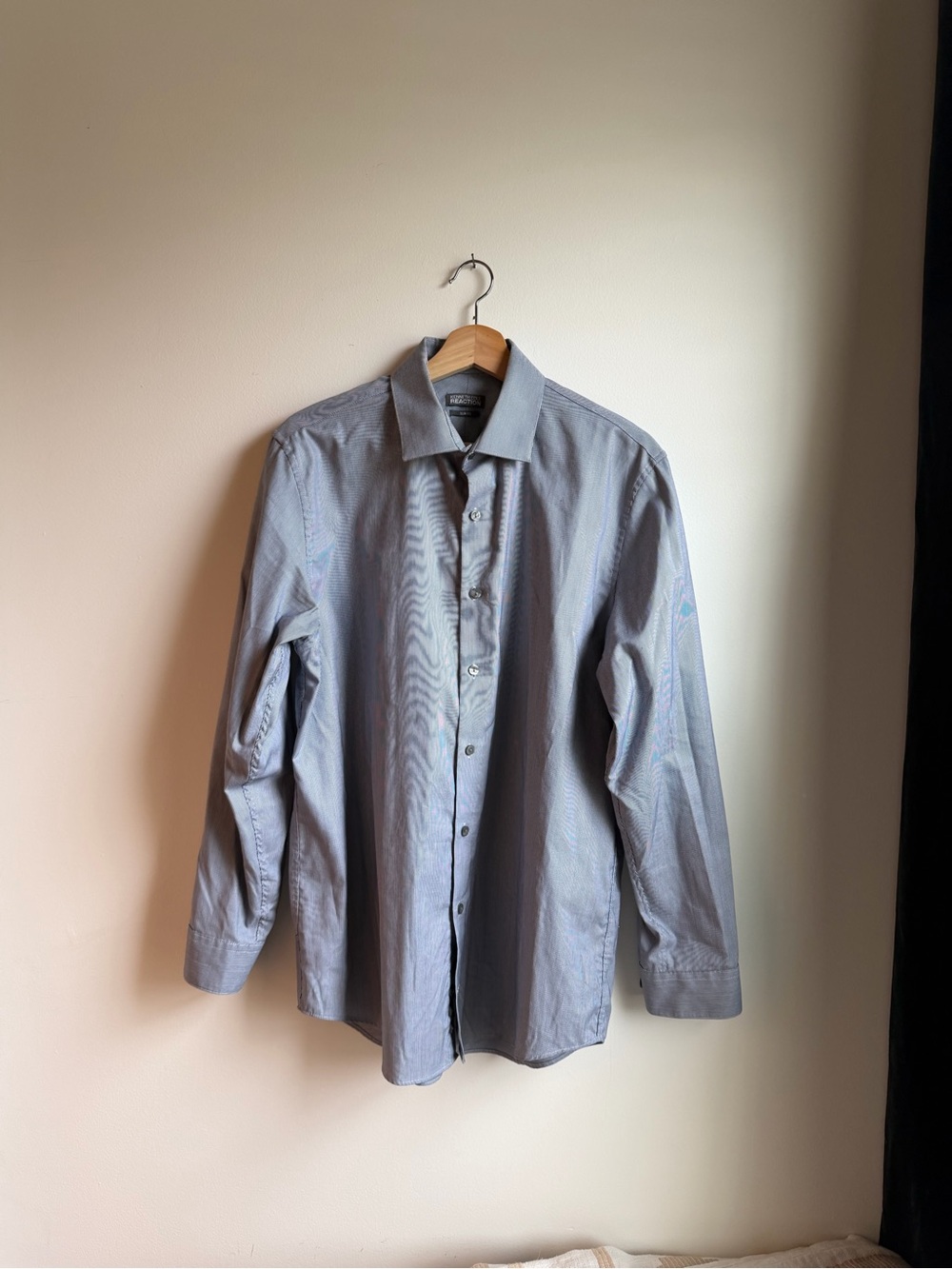 Kenneth Cole Reaction New York Slim Fit Mens Smart Work Collared Shirt Pinstripe